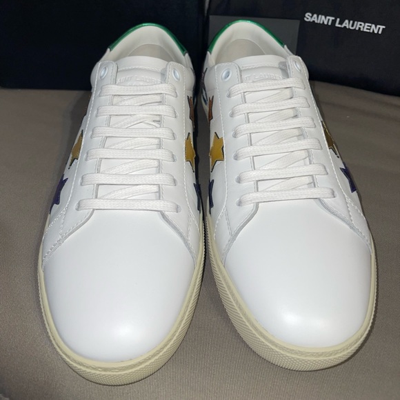 Saint Laurent Men’s Court Classic SL/06 Star Low Top Leather Sneakers EU 41/US 8 - Picture 6 of 12